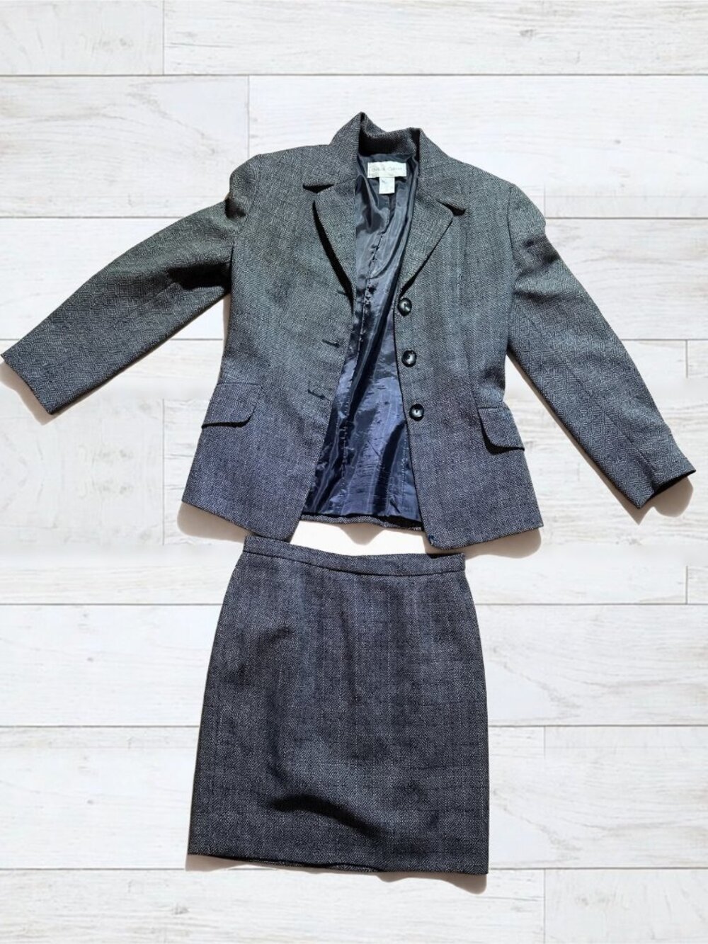 Vintage Casual Corner Wool Skirt Suit Set Size 4